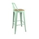 thumbnail image 3 of Pack 4 Taburetes Pisos Metal Tolix asiento madera con respaldo LF5-03HBW - verde agua, 3 of 4