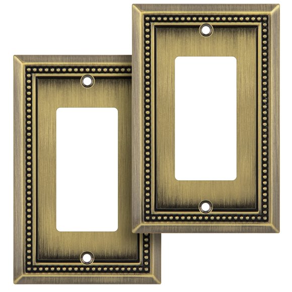 Placa de pared Henne Bery con perlas hundidas, latón antiguo, paquete de 2