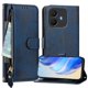 thumbnail image 1 of Funda Billetera Cremallera para TCL K70 con Porta Tarjetas, Soporte y Correa Azul, 1 of 5
