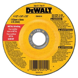 Dewalt - Muela Abrasiva Dw4624 De Metal De Uso General 6 X 0 6 X 22 Cm