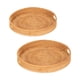 thumbnail image 4 of Bandeja De Mimbre Hecha A Mano Para Servir, Cesta Tejida, Bandeja Decorativa Para Alimentos Para El Hogar, 2 Uds., 4 of 5