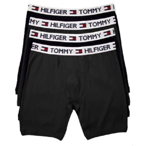 Calzoncillo Bóxer Tommy Hilfiger Con 4 Bolsillos Para Hombre, Color Negro, Tamaño Pequeño
