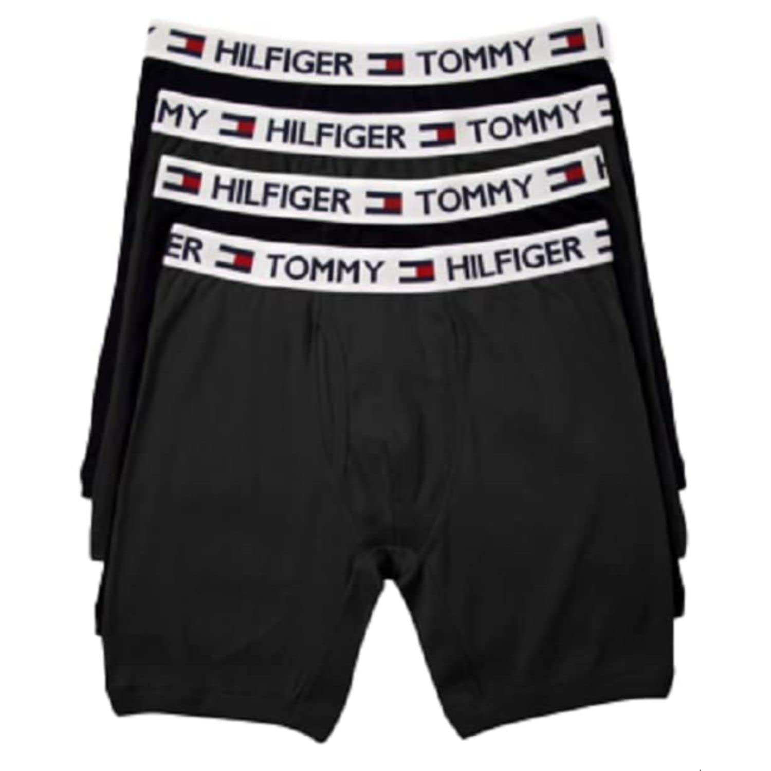 Calzoncillo Bóxer Tommy Hilfiger Con 4 Bolsillos Para Hombre, Color Negro, Tamaño Pequeño