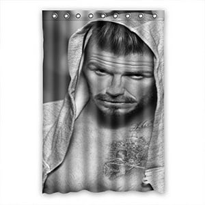 Pinghai - Cortina De Ducha De David Beckham, Juego De Cortinas De Baño Con Ganchos, Tamaño 48 X 72 Pulgadas