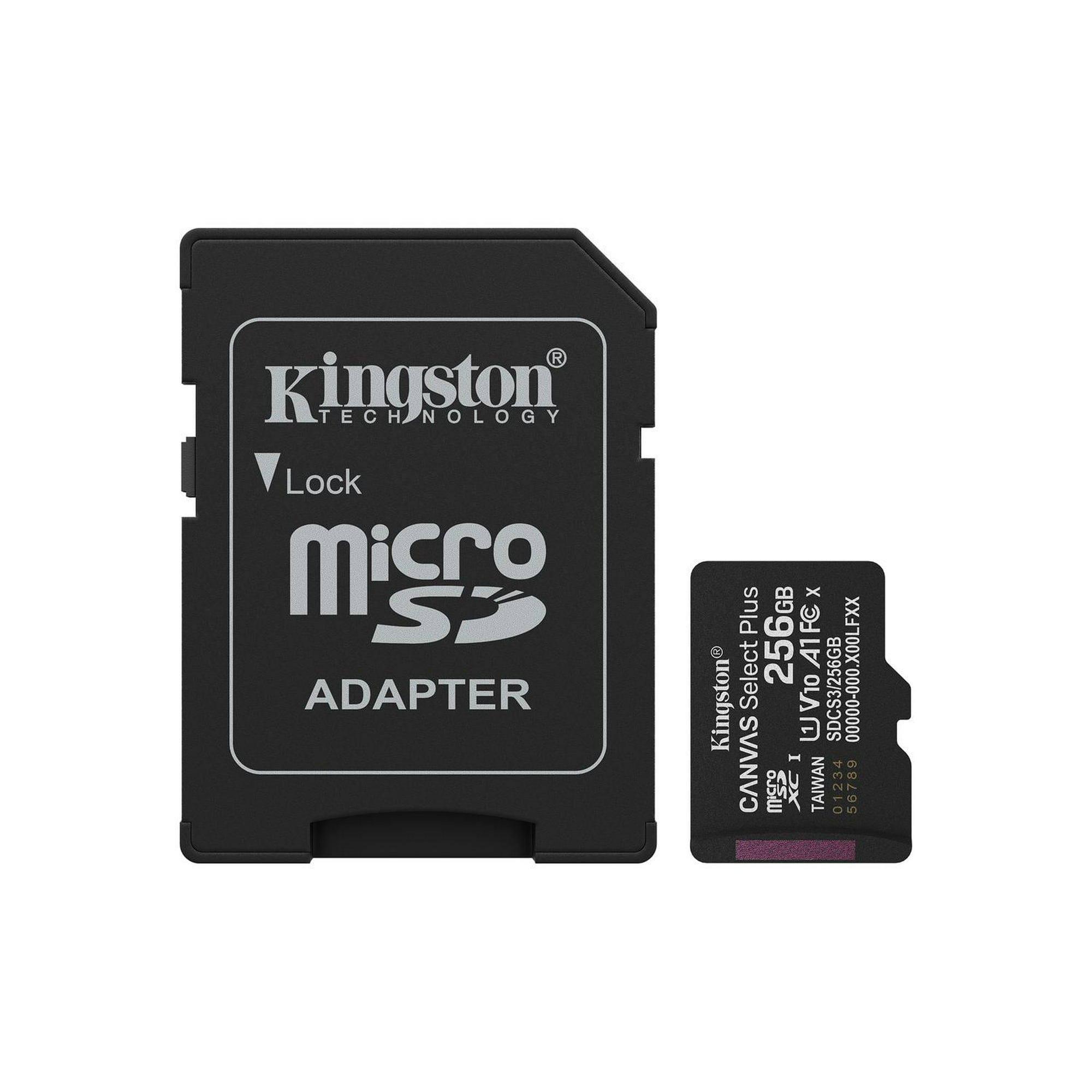 Tarjeta Microsdxc 256gb Kingston Sdcs3 Canvas Select Plus Negro