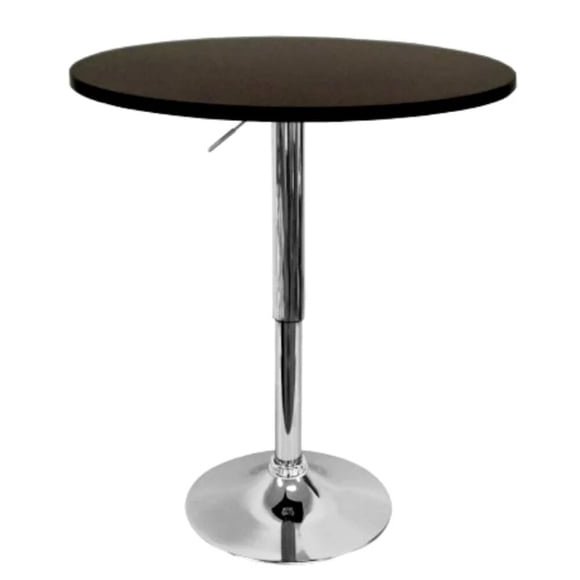 Mesa de Bar Altura Regulable 60cm Diámetro Negra