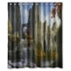thumbnail image 1 of Cortina de ducha con diseño de acantilados, cascadas, cielo, naturaleza y árboles, con ganchos, tamaño 60 x 72 pulgadas, 1 of 3