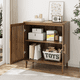 thumbnail image 2 of Sideboard Buffet Cabinet with Storage, Farmhouse Buffet Cabinet with Louvered Doors, Wood Coffee Bar Storage Cabinet for Kitchen, Dining Room, Living Room, Entryway, Walnut,31.5" W, 2 of 3