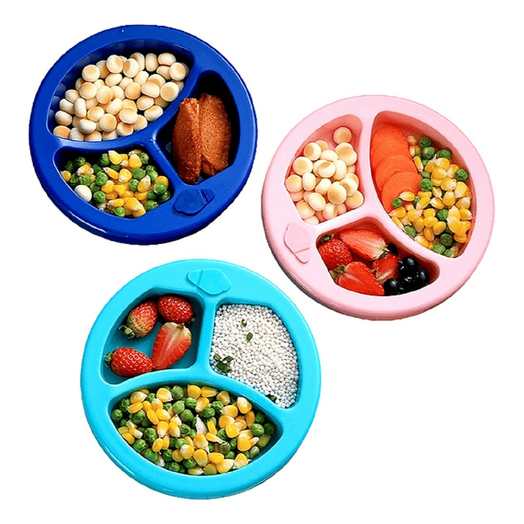 Genérico - Set 3 Platos Silicona Aislamiento Agua Entrena Niños Lau