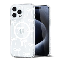 Funda De Teléfono Svanove Para Iphone 15 Pro Clear Bow Coquette White