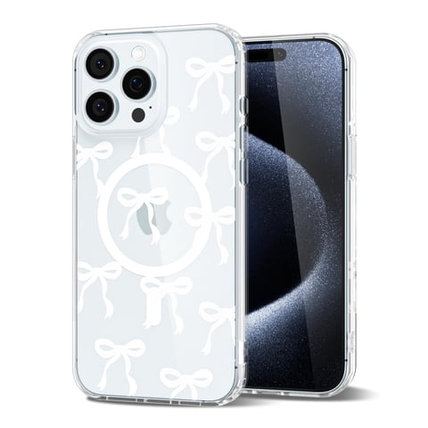 Funda De Teléfono Svanove Para Iphone 15 Pro Clear Bow Coquette White