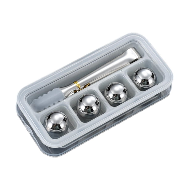 Sphere Sphere de metal de acero inoxidable Cubos Bebidas Rocas escalofriantes Regalos de novio Bolas de hielo reutilizables para cocina de café de té 4pcs bolas de hielo