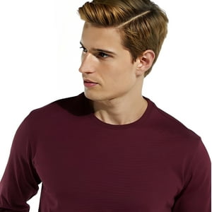 Home Fashion - Polera Hombre Manga Corta Cuello Redondo Burdeo Talla L