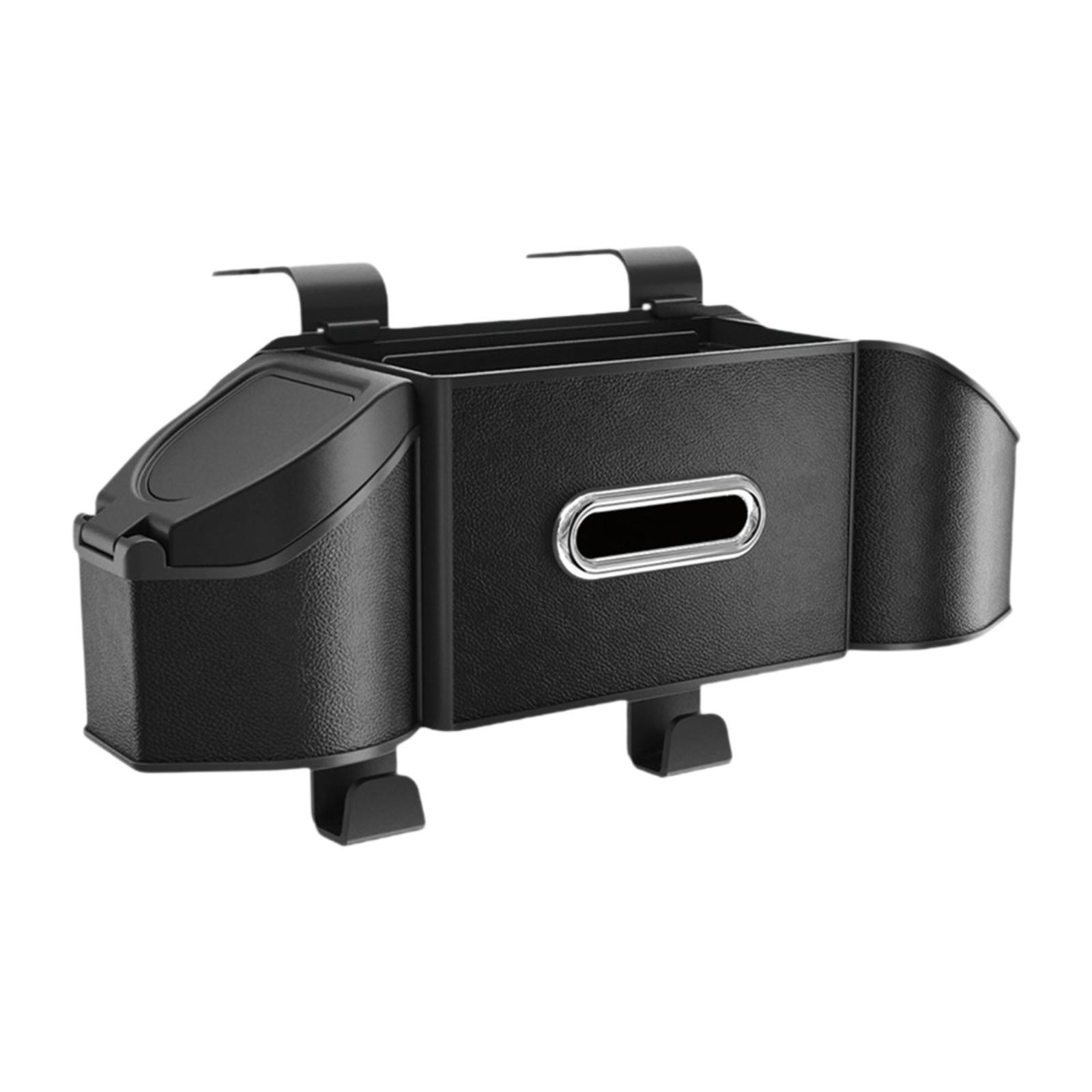 Magideal - Organizador De Respaldo De Asiento Con Porta Pañuelos Cómodo Organizador Para Colgar En El Reposacabezas Del Automóvil Caja De Almacenamiento Para El Negro