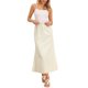 thumbnail image 2 of INSPIRE CHIC Falda Maxi para Mujer Casual Cola de Sirena Cintura Elástica Cordón Abertura Trasera Faldas Largas Acampanadas XS Beige, 2 of 6