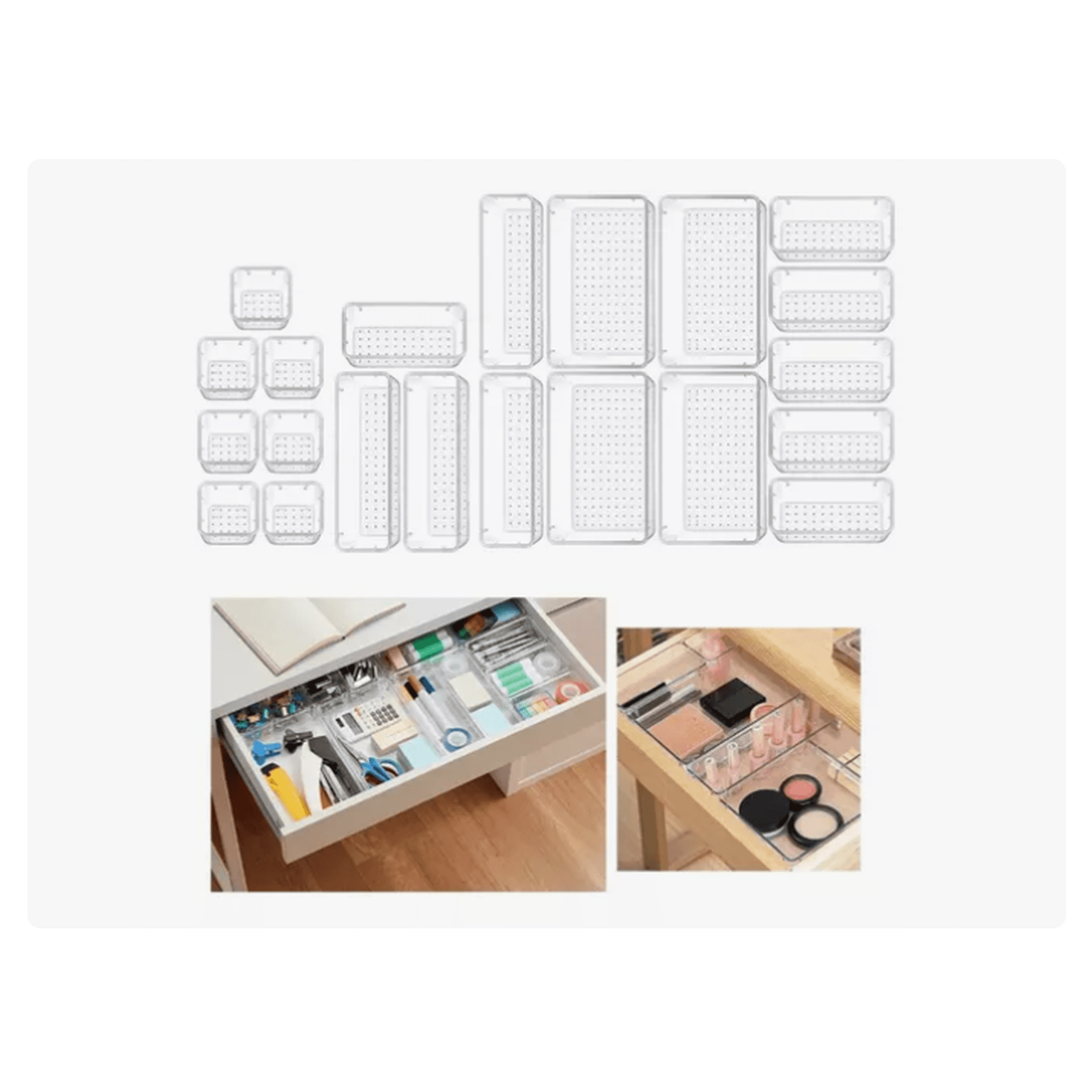 Bienok - Set 25 Organizadores Cajones Escritorio Oficina Cocina Baño
