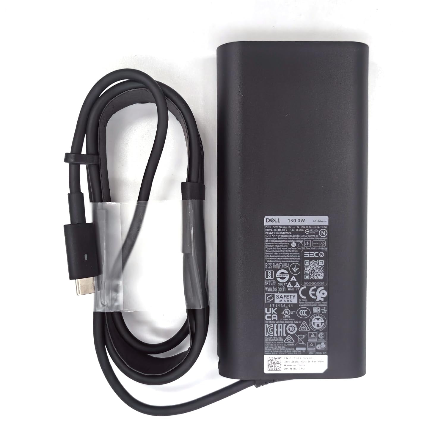 Cargador Dell Para Portátil, 130 W, Usb C Tipo C, Adaptador De Corriente Alterna, Negro