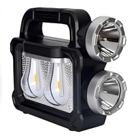 Genérico - Linterna Led Recargable Solar Usb Cazador Potente 7718 Negro Blanco