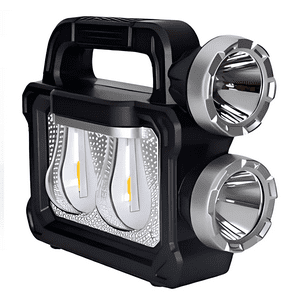 Genérico - Linterna Led Recargable Solar Usb Cazador Potente 7718 Negro Blanco