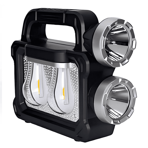 Linterna Led Recargable Solar Usb Cazador Potente 7718 Negro Blanco