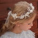 thumbnail image 2 of Diadema de princesa con flores de cristal y perlas de imitación, accesorio para el cabello de novia de aleación con diseño floral, ideal para comunión, boda, graduación y fotografía para niñas y mujer, 2 of 6