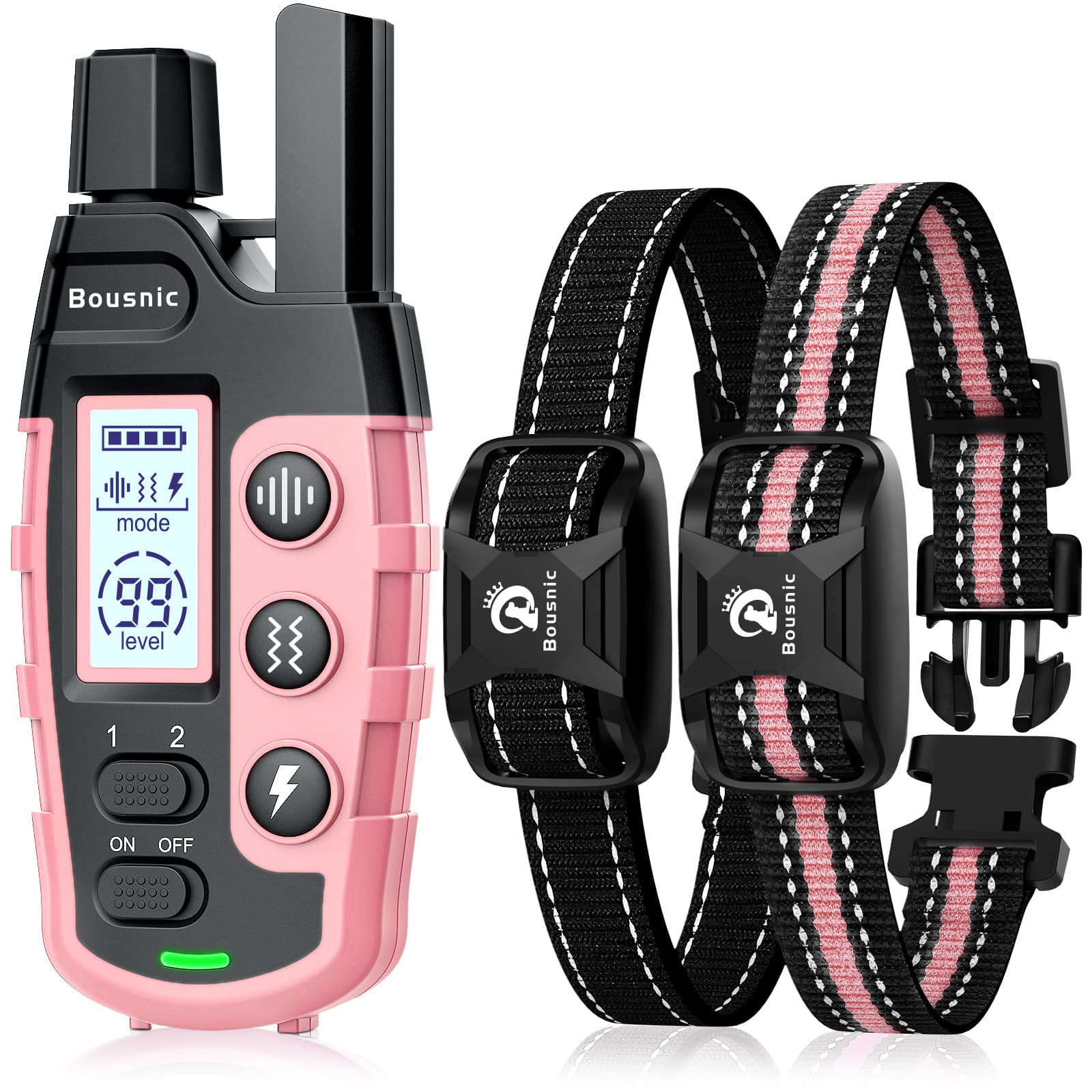 Collar De Adiestramiento Para Perros Bousnic Para 2 Perros, Impermeable, Alcance 1000 M
