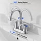 thumbnail image 3 of Grifo de baño Hurran de 4 pulgadas cromado con 2 manijas para lavabo con 3 orificios, 3 of 7