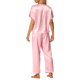 thumbnail image 3 of INSPIRE CHIC Conjunto de Pijama de Satén para Mujer Regreso a Clases Camisa de Dormir de Manga Corta Suave con Botones y Pantalones Largos con Bolsillo en el Pecho L Rosa, 3 of 6
