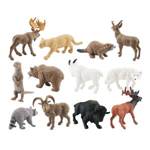 Magideal - 12 Piezas De Figuritas De Animales Realistas Surtido De Mapache De Oveja Para Jardín, Césped, Niños, Regalo De Cumpleaños, Fiesta Temática, Colección