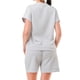 thumbnail image 5 of Conjunto De Camiseta Y Shorts Monocromáticos De Manga Corta Con Cuello Redondo De Algodón Color Gris Claro (para Mujer), 5 of 5