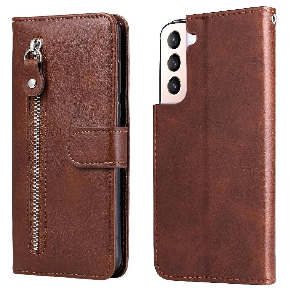 Gangxun - Funda Con Cremallera Para Samsung Galaxy S22 5g, Carcasa Cartera De Cuero Pu Con Soporte Y Tarjetero