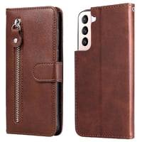 Gangxun - Funda Con Cremallera Para Samsung Galaxy S22 5G, Carcasa Cartera De Cuero Pu Con Soporte Y Tarjetero