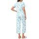 thumbnail image 3 of INSPIRE CHIC Conjunto de Pijama de Mujer Acanalado de Manga Corta Modal con Puños con Volantes y Pantalones de Descanso Suaves 2XL Azul Blanco Floral, 3 of 6