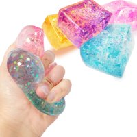 Cubitos De Hielo Con Purpurina Squeeze Ball Glow Fever, 4 Unidades, Para Niños Y Adultos