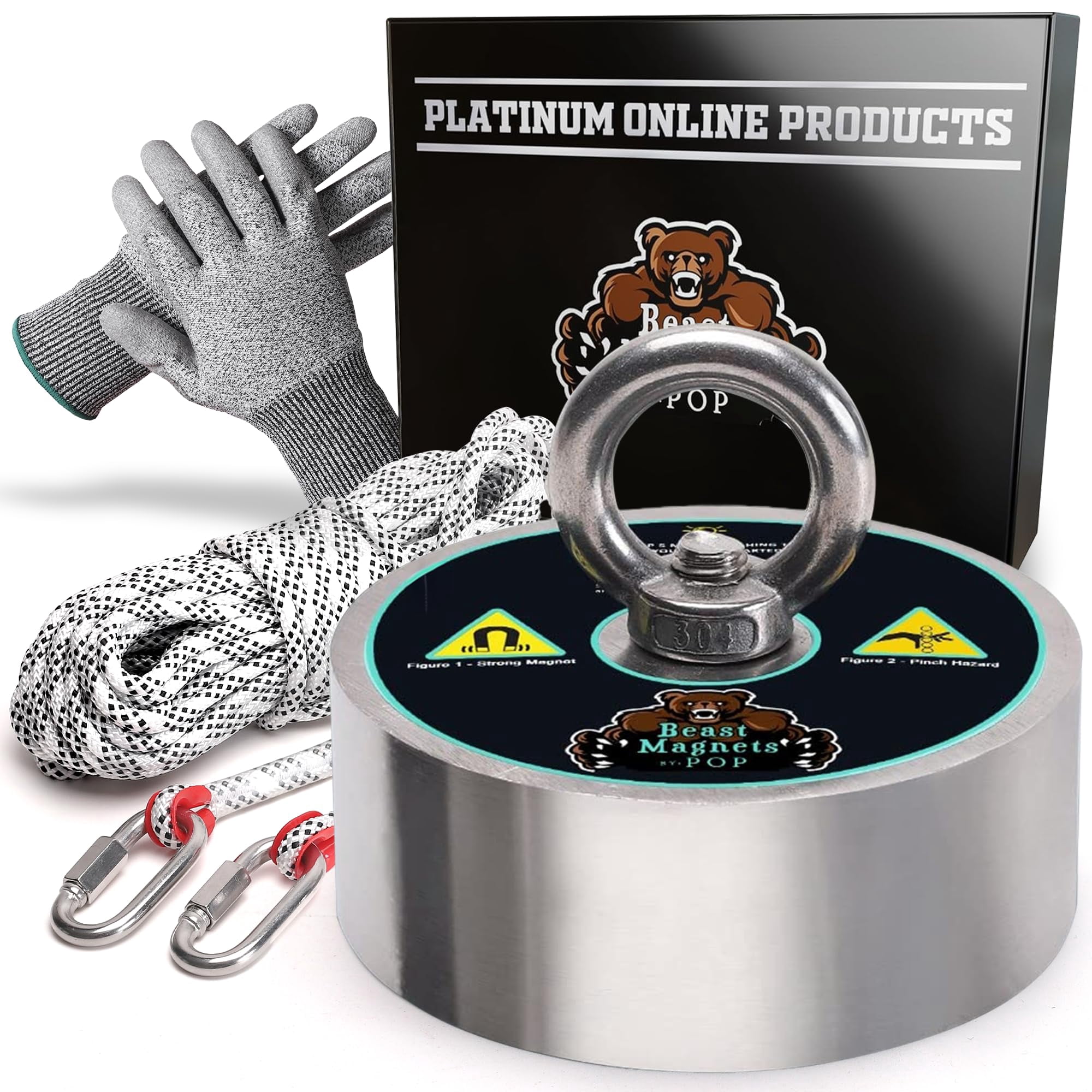 Kit De Pesca Magnético Platinum Online Products, Tirón De 3600 Libras