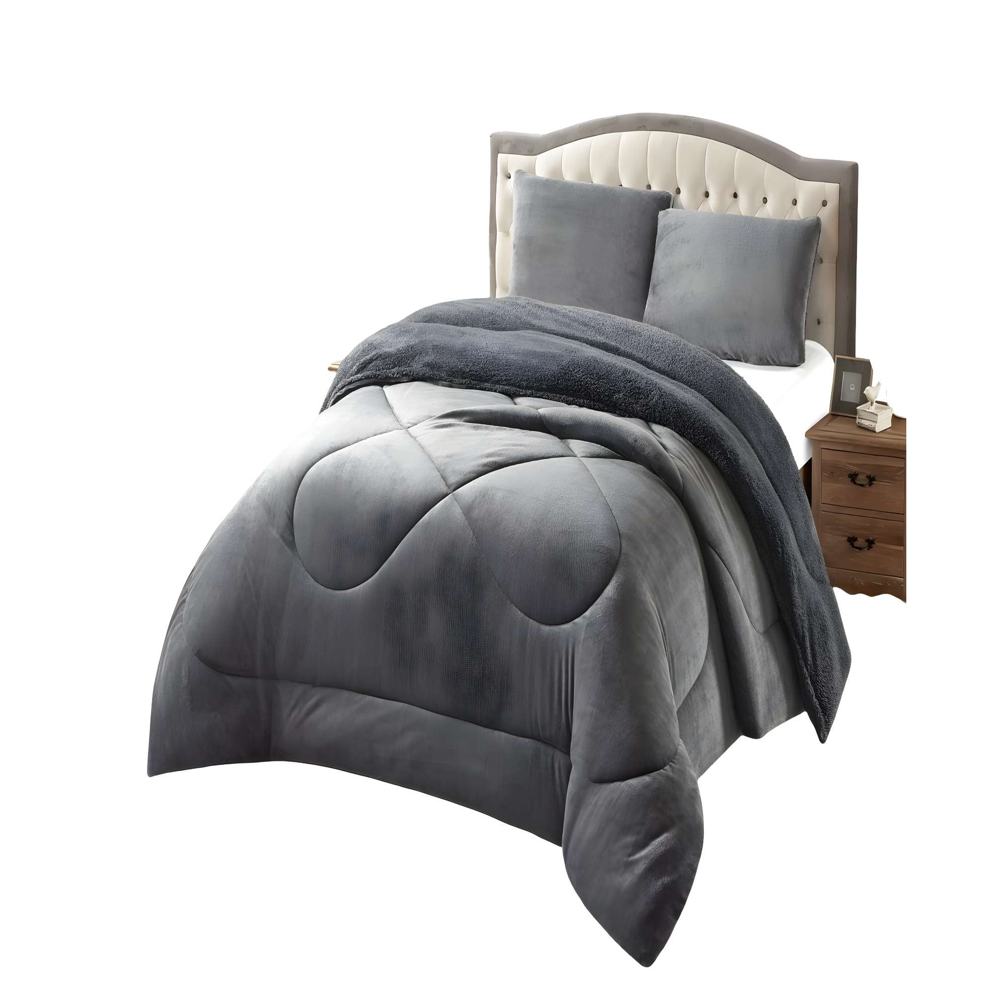 Genérico - Cobertor De Inverno Plush Con Chiporro Cs King Gris