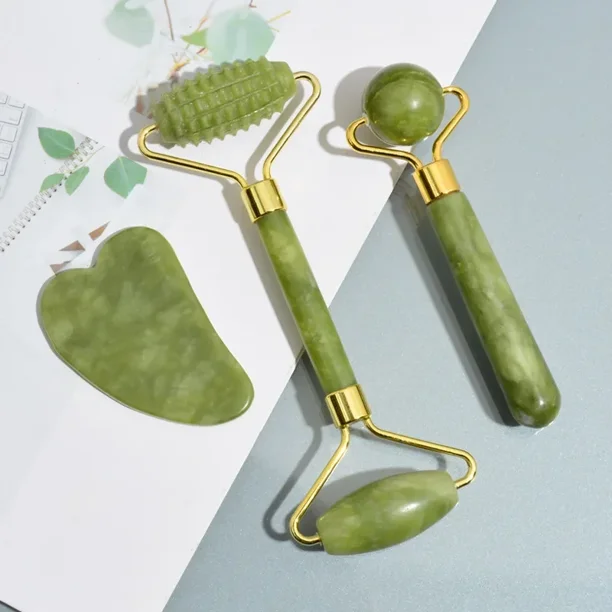 Facial Smooth Beauty Massage Natural Jade Roller Massager Face Liftting Massager Anti-wrinkle Gua Sha Beauty Skin Care Tool