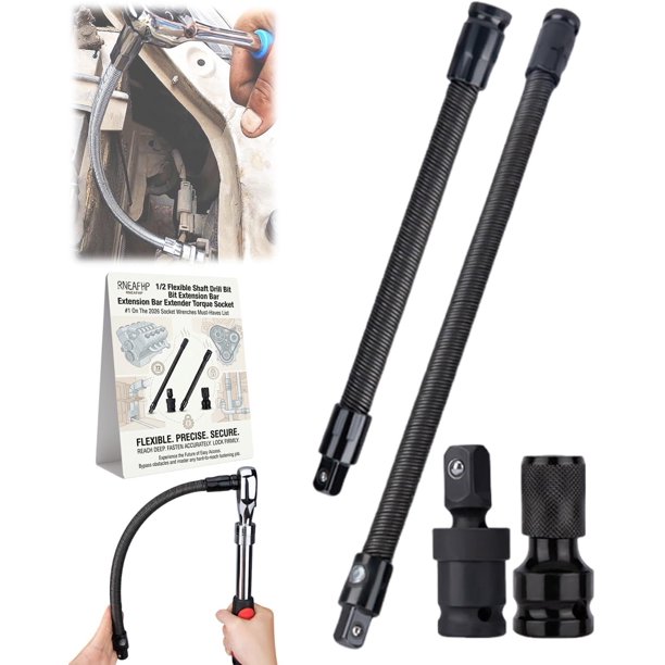 Extensión eje flexible 1/2" 25cm varilla flexible 360 impacto adaptador par eléctrico