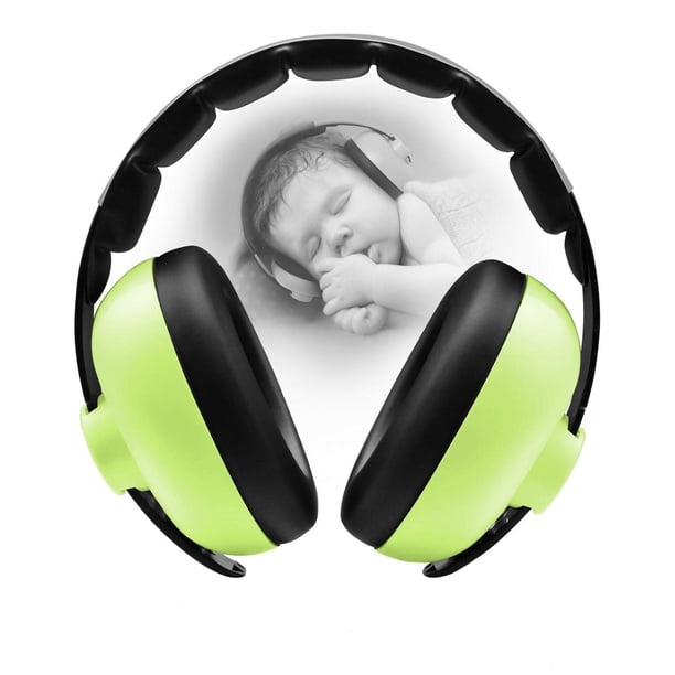 Orejera de protección auditiva para bebés BBTKCARE con cancelación de ruido, color verde