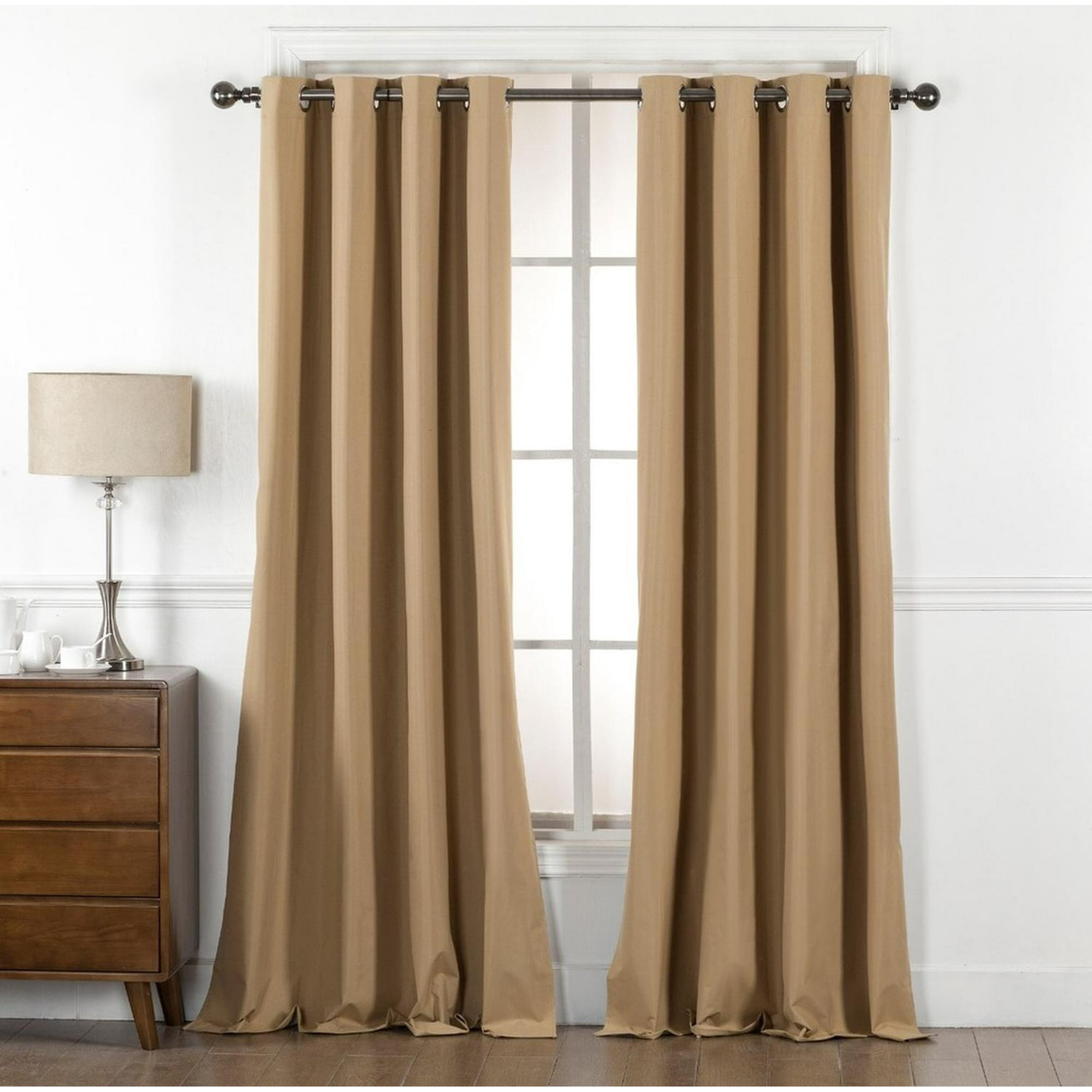 Clems - Pack 2 Cortina Tradicional 100% Blackout Dorado Dorado