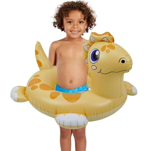 Flotador Inflable Con Asiento De Dinosaurio Para Bebés – Diámetro Exterior 50 Cm, Interior 25 Cm, PVC Resistente, Ideal Para Piscina Y Playa (6 Meses A 3 Años)