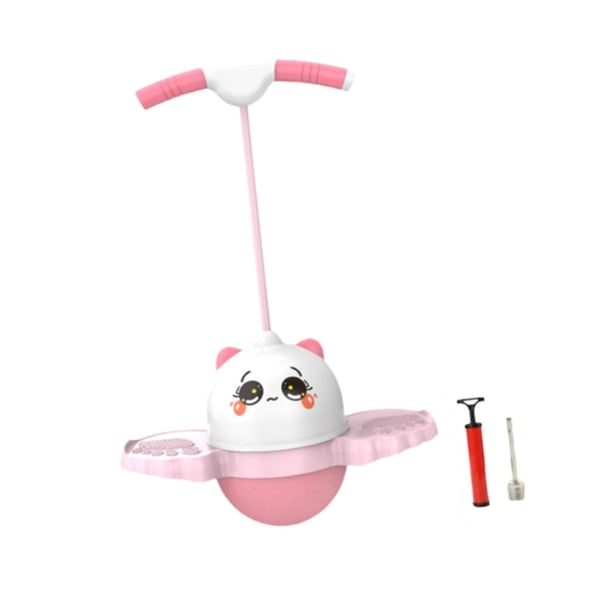 Pogo Jump Ball, pelota que rebota, accesorios para niños, ejercicio, salto alto, tablero de salto para deportes, entrenamiento en casa, patio de juego Rosa