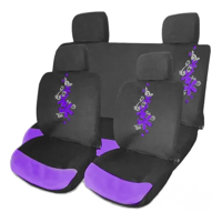 Genérico - Funda Cubre Asiento 8 Piezas Mariposas Flores Auto Universal