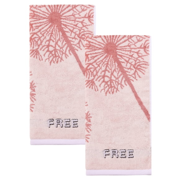 REGALWOVEN Toallas Decorativas de Mano de Algodón Puro con Patrón de Diente de León, Toallas de Baño Ultra Suaves Absorbentes de Secado Rápido para el Hogar, Spa, 29" x 13" Marrón 2pk