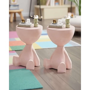 Todo Para El Hogar - Pack De 2 Mesas De Arrimo Escultural Rosa