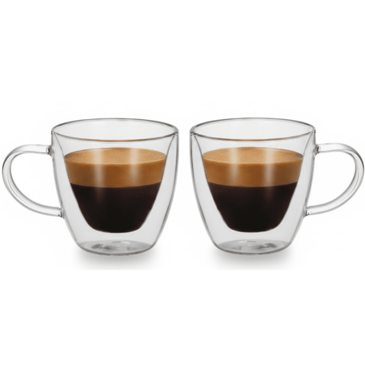 Danny Home - Set De 2 Tazas De Vidrio Doble Pared Para Café Té 80ml