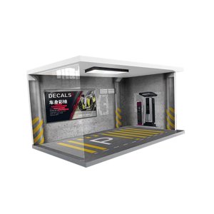 Bothyi - 1/18 Garaje Diecast Vitrina Protección Para Coche Diecast Diseño Colector Gris