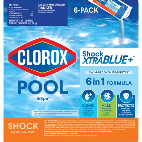 Pool Shock Clorox Pool&Spa Shock Xtrablue Plus, Paquete De 6