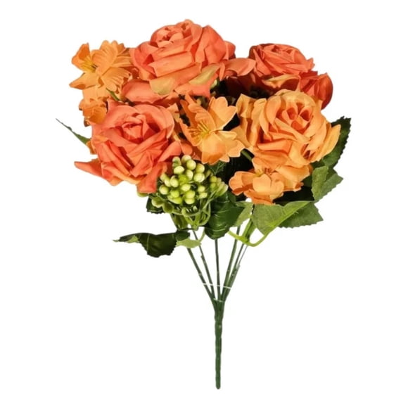 Set 4 Flores Decorativas Artificiales Ramo Floración Jhn