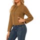 thumbnail image 4 of INSPIRE CHIC Chaqueta de Mujer de Imitación de Gamuza con Cremallera, Corta, Estilo Biker Moto, Abrigo para Looks Casuales y Elegantes S Marrón, 4 of 7